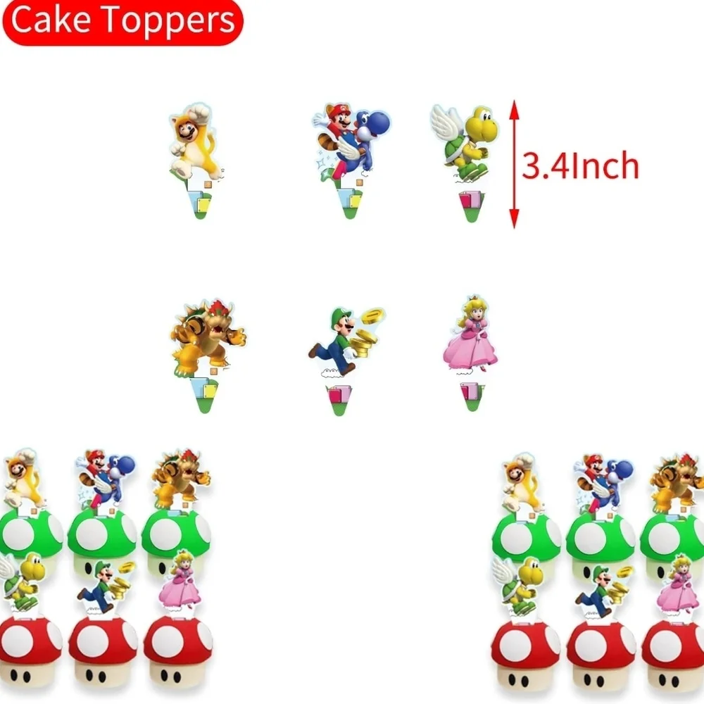 Super Mario Birthday Cake Topper Set - 25pc